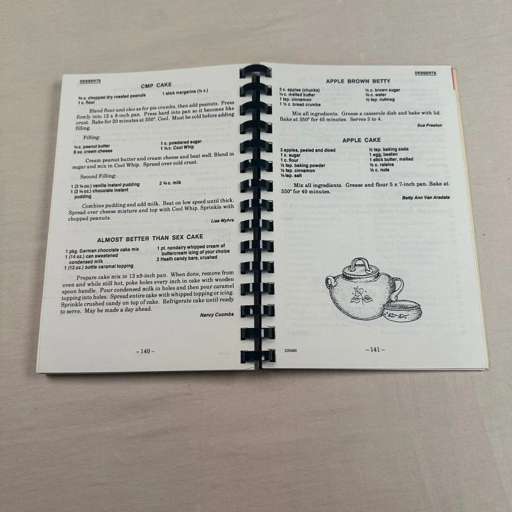 Vintage Tailgate & Club Meeting Specialties Spiral Cookbook Community Recipes